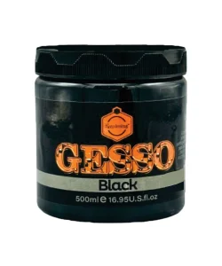 Keep Smiling Black Gesso 500ml - Premium acrylic gesso for preparing surfaces, enhances paint adhesion, flexible and water-based, suitable for acrylic and oil paints